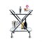 Homeroots Chrome X-Shape Bar Cart 16.5 x 26.25 x 30.5 in. 364168 - alternate 1